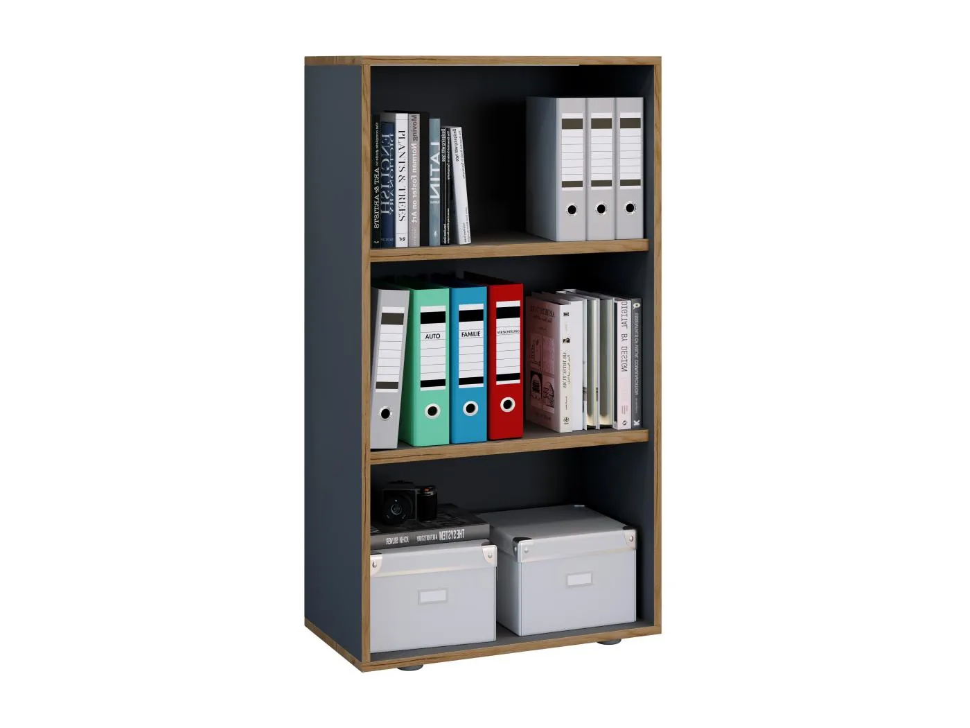Holz Büro Regal Bücher Ordner Aktenregal Salia 3f