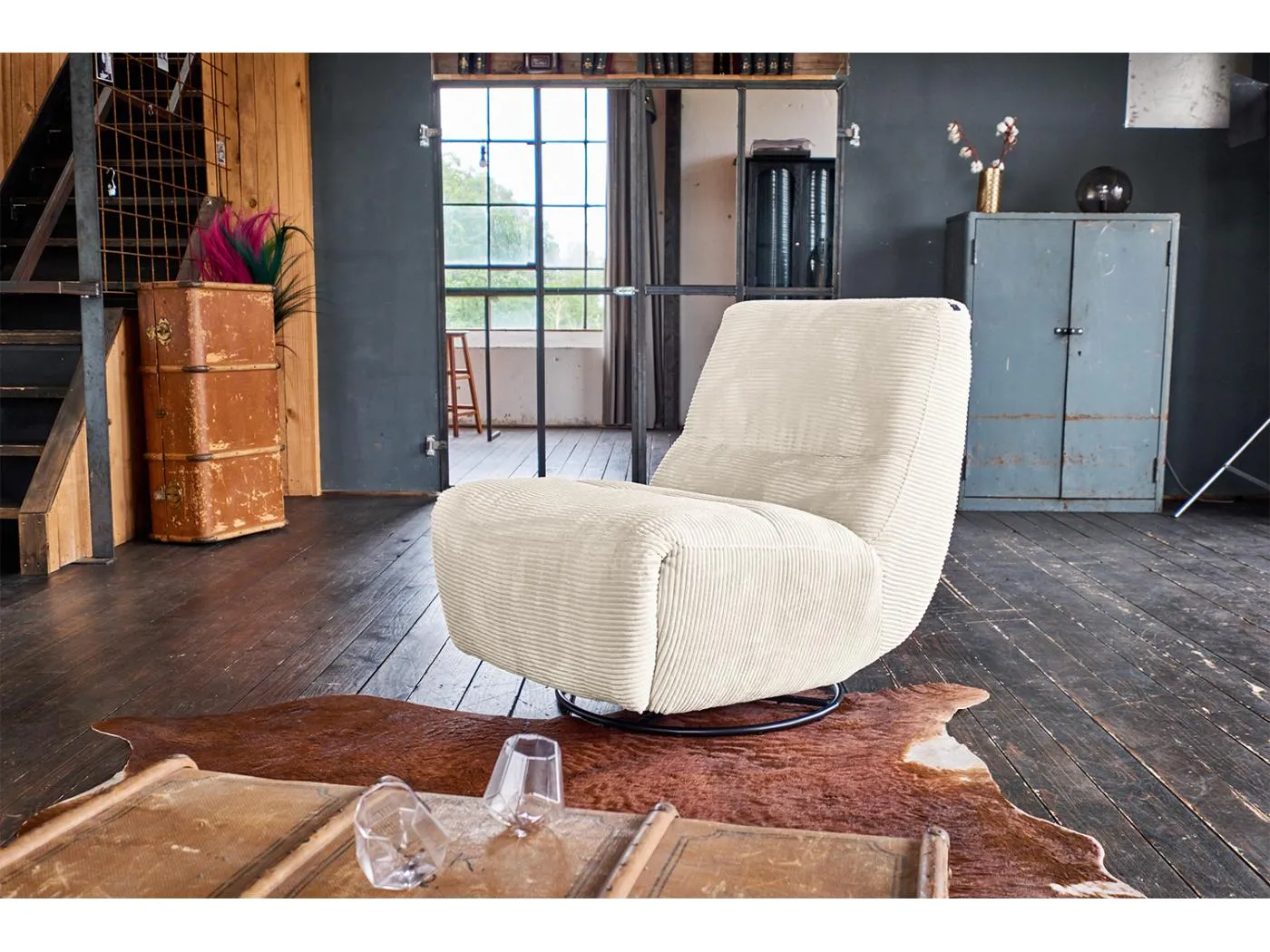 Sessel - Cremeweiß Cord - CINE