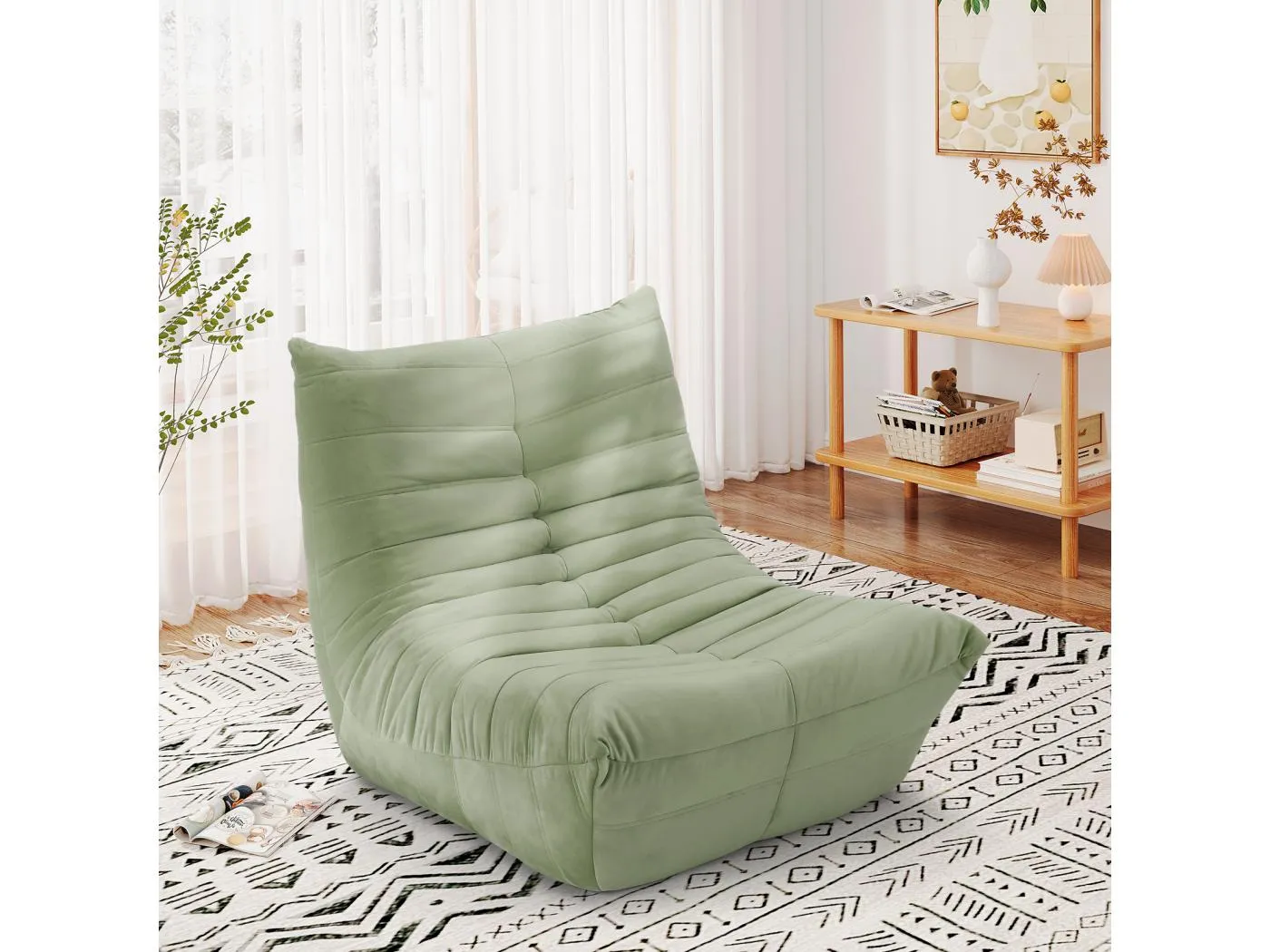 Starken Stuhl in Green Caterpillar - Tiefe Sitz 62 cm - 80x85x84cm