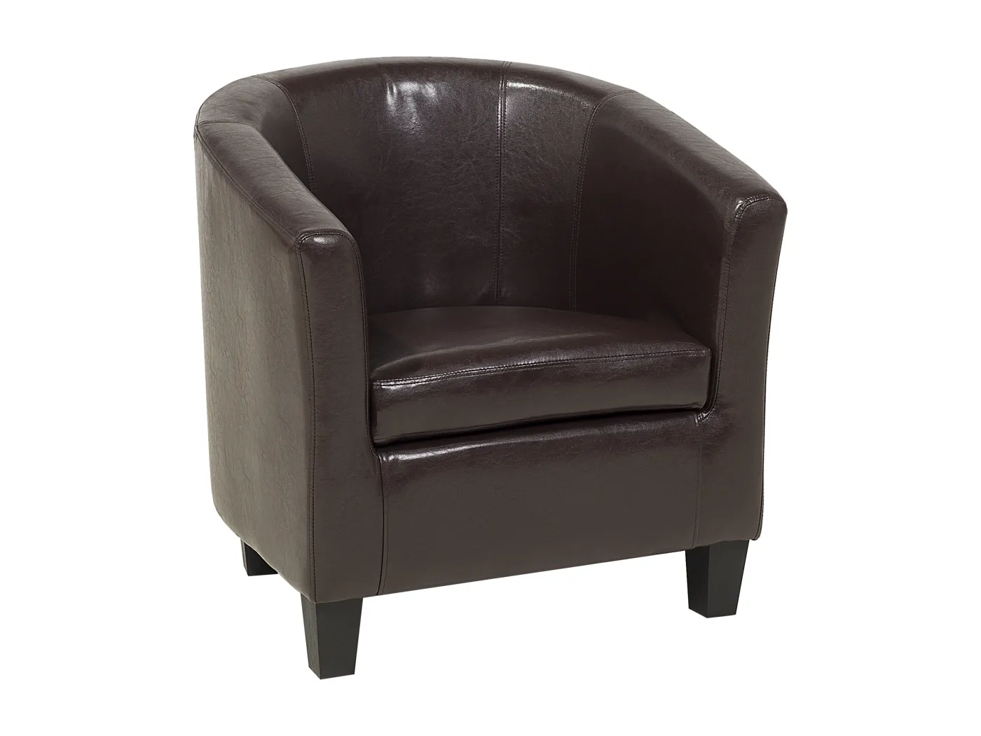 Gemütlicher Cocktailsessel glänzender Kunstleder braun Borwick