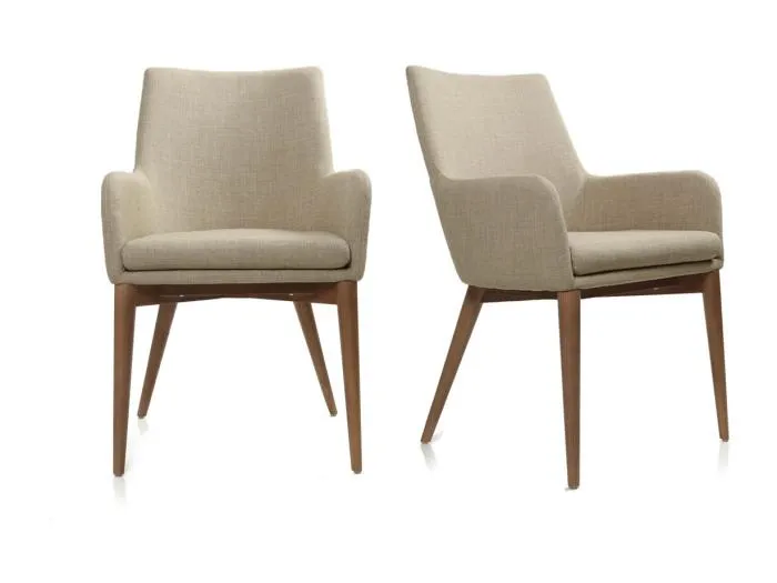 2er-Set Design-Sessel Polyester Beige SHANA