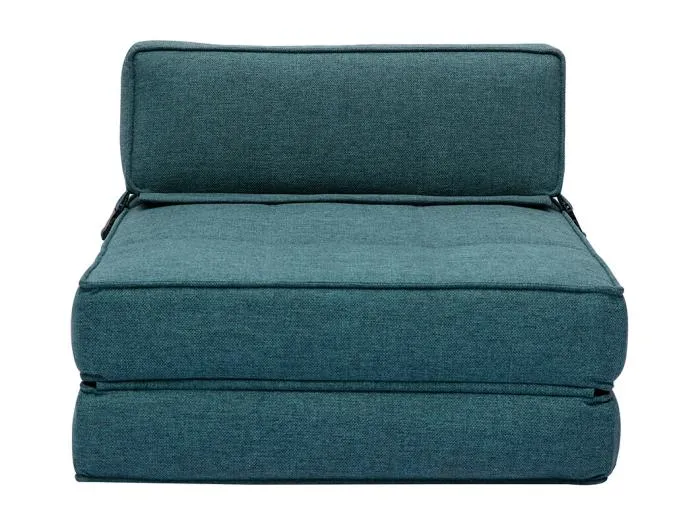 1-Sitzer-Schlafsessel in entenblauem Stoff KATY