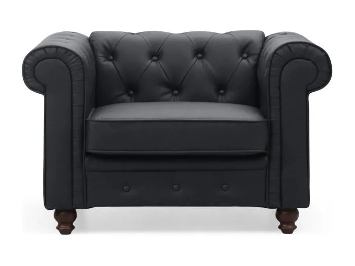 Chesterfield Sessel Schwarz Elegantes Design 111cm