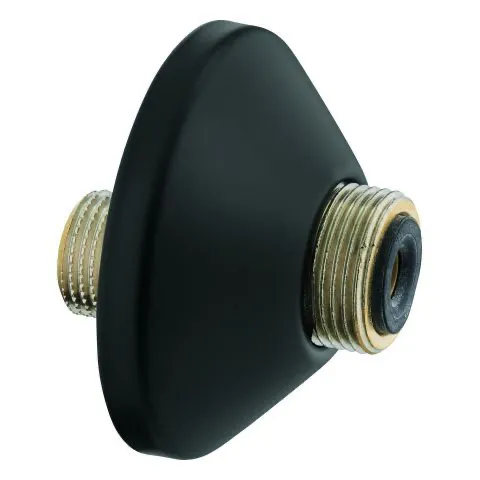 S-Anschluss 12075, 1/2'' x 3/4'', Verstellbarkeit 7,5 mm, Schalldämpfer, Schraubrosette, Durchmesser: 70 mm / Tiefe: 26 mm, matt black