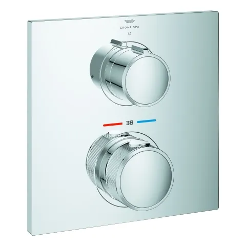 Thermostat Allure 19380_2, Fertigmontageset für Rapido SmartBox, 1 Absperrventil, chrom