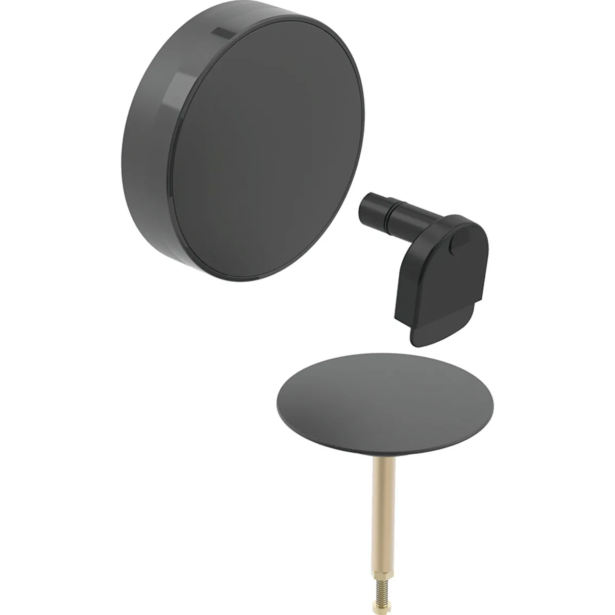 Geberit Ab- und Überlaufgarnitur für Badewannen Split Fertigbauset d52, für Badewannenablauf mit Drehbetätigung und Zulauf Modell 150481111