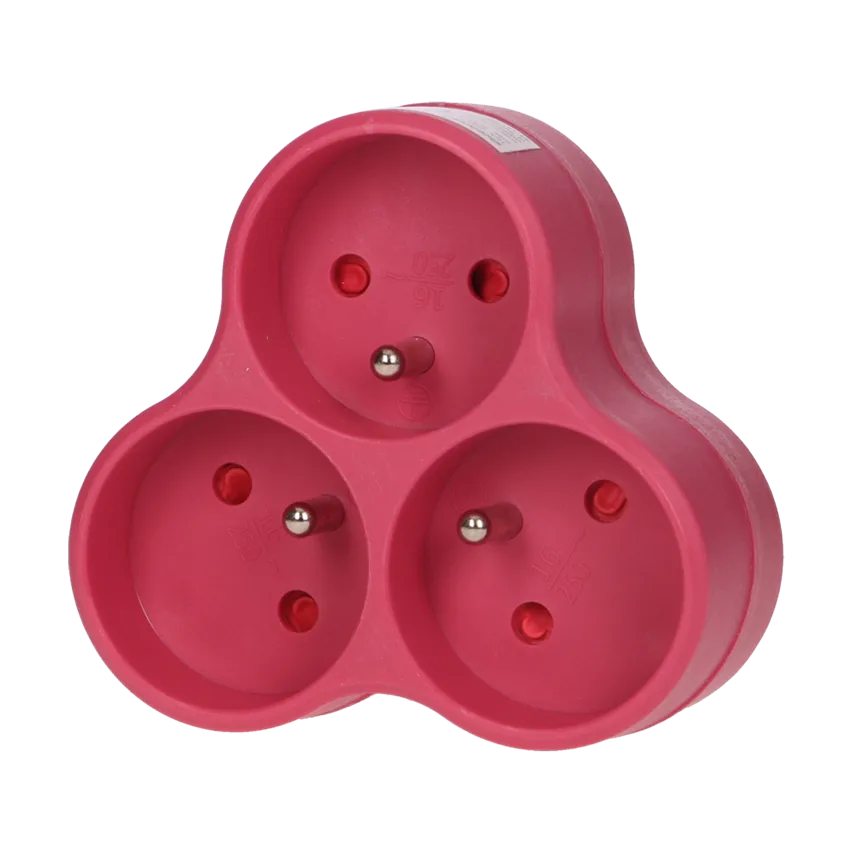3x2P+Z-Verteiler, rosa Orno OR-AE-13134/P