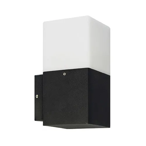 Aussenwandleuchte GRYF Aussenleuchte hermetisch IP44 schwarz quadratisch E27 03652 Struhm