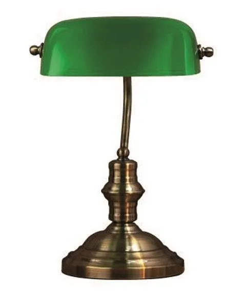 BANKERS Tischlampe 42cm 1L E14 Patina Marksoljd 105931