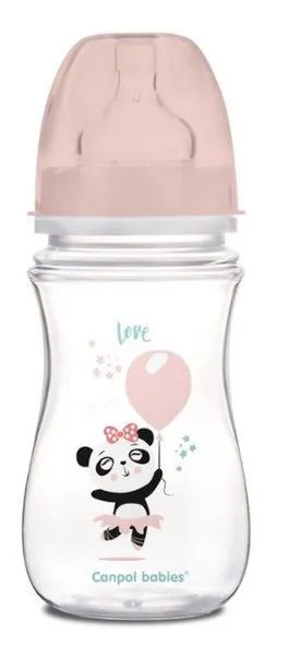 Canpol Anti-Kolik-Flasche mit weiter Öffnung EasyStart 240ml 35/221_pin Pink