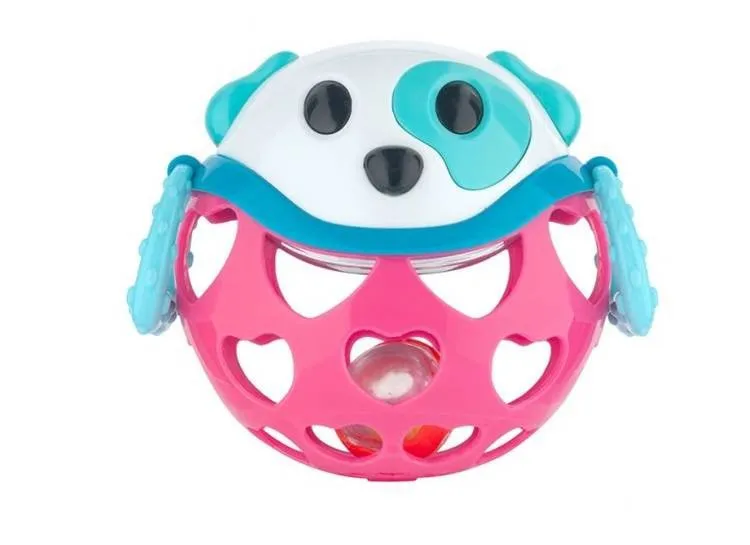 Canpol Babies Interaktives Rasselspielzeug rosafarbener Hund