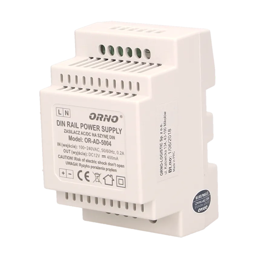 DIN-Schienen-Steckernetzteil 12V 400mA OR-AD-5004 Orno