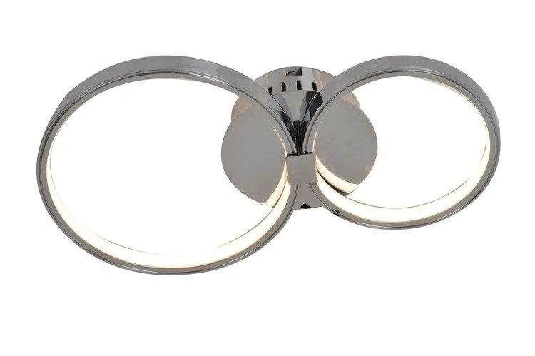 Deckenleuchte 2x LED geometrische Muster silber Chrom Zuma Line Valenti Ceiling MX48002-2B