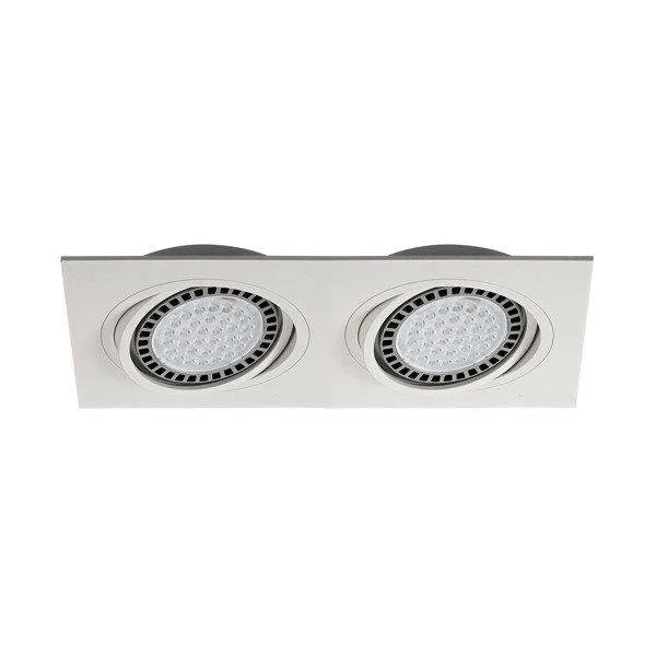 Deckenleuchte Einbauleuchte Spot weiß viereckig 2x GU10 AR111 Aluminium Zuma Line Boxy DL 1 20072-WH