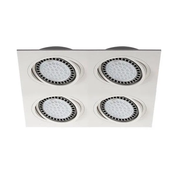 Deckenleuchte Einbauleuchte Spot weiß viereckig 4x GU10 AR111 Aluminium Zuma Line Boxy DL 4 20073-WH