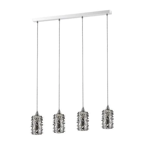 Deckenleuchte Hängeleuchte 4x LED Innenleuchte silber 4x Tuba Chrom Zuma Line Gianna P0386-04A-B5AC