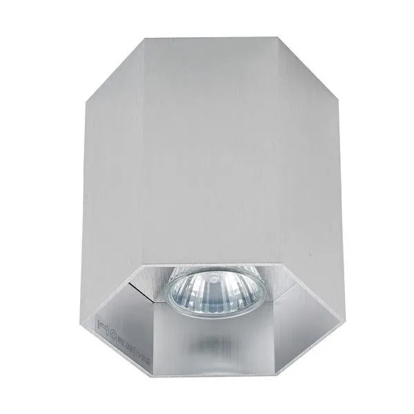 Deckenleuchte Spot Sechseck silber 1x GU10 15cm Aluminium Zuma Line Polygon Cl1 20067-AL.