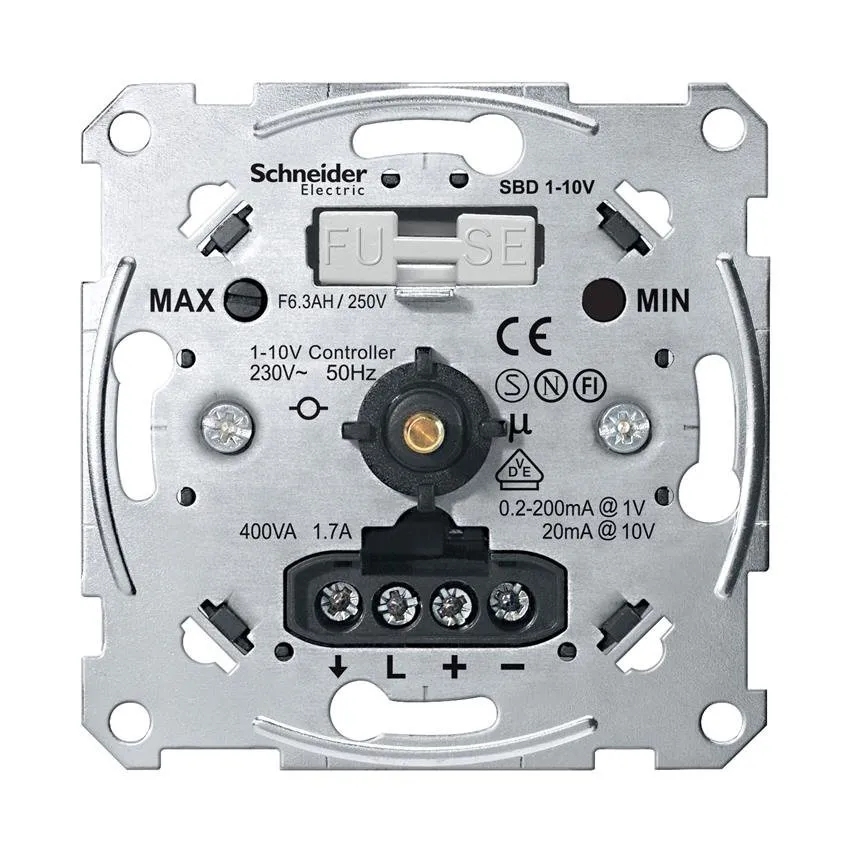 Dreh-Tastdimmer-Einsatz Potentiometer 1-10V 230V AC 58W Schneider Merten MTN5142-0000/SCH