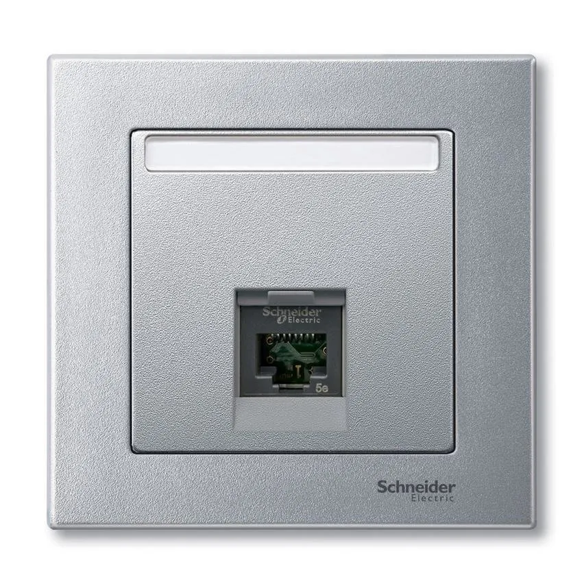 Einzel Zentralplatte für Stecker RJ45 Schneider Electric Aluminium System M Schneider Merten MTN465860