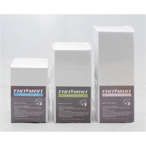 Fiki Miki Jersey Bettlaken 120/60 cm Weiß