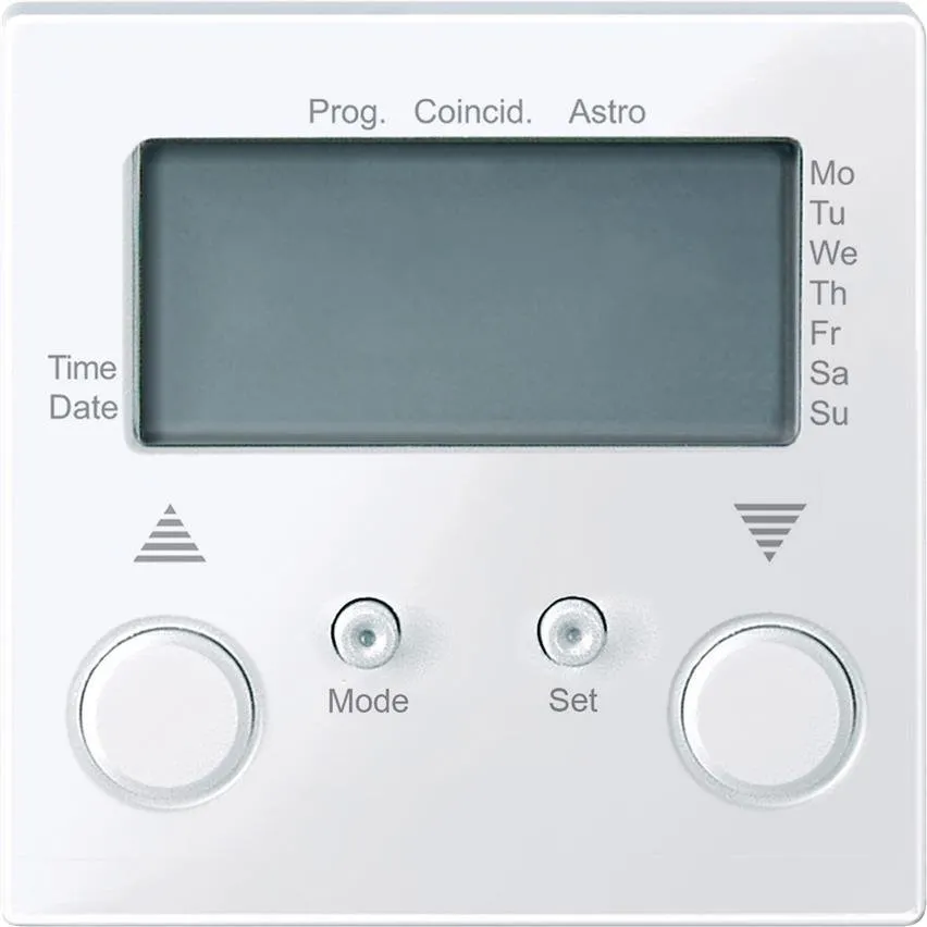 Jalousieschalter Zeitschaltuhr, aktivweiß system M Schneider Merten MTN581525/SCH