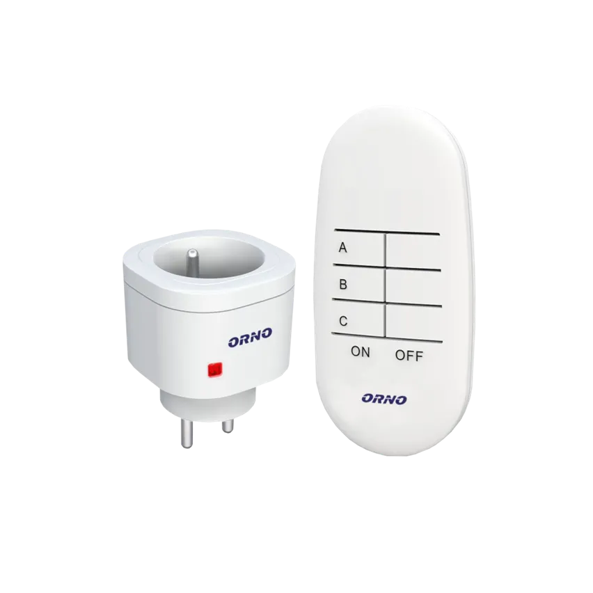 Kabellose Mini-Steckdose mit Fernsteuerung 1+1 Orno OR-GB-440