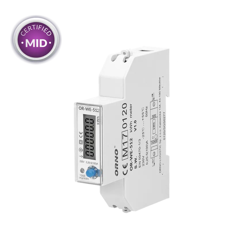 LCD digitaler Wechselstromzähler 1-phasig Stromzähler mit RS485 Port 100A OR-WE-514 Orno