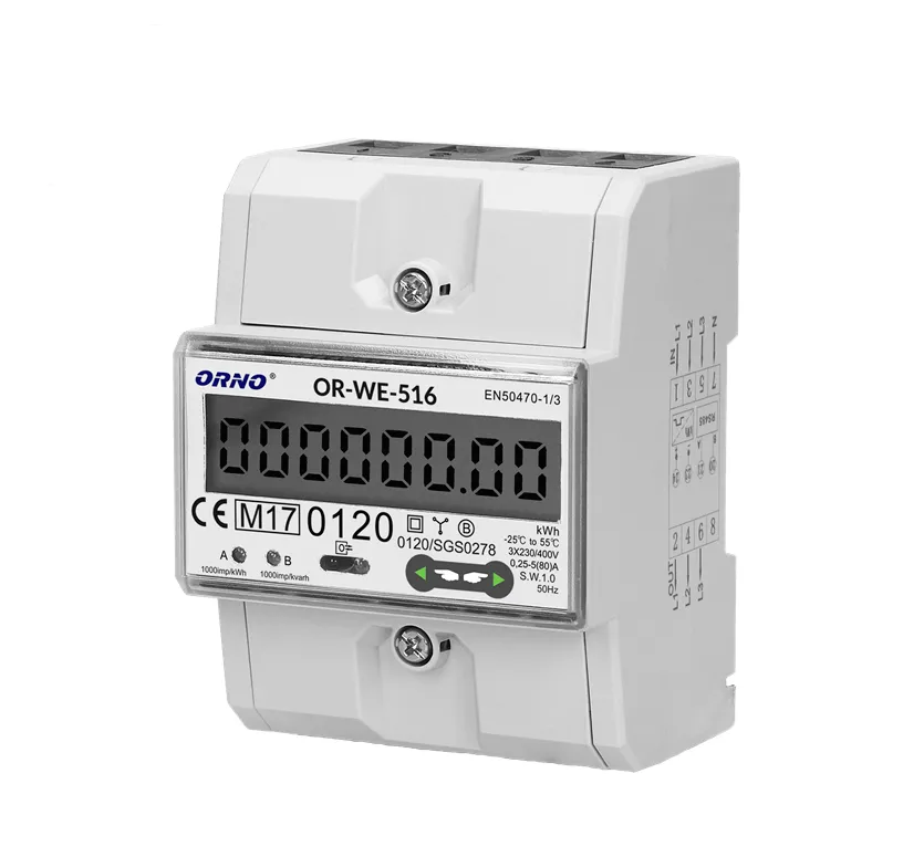 LCD digitaler Wechselstromzähler 3-phasig Stromzähler mit RS485 Port 80A OR-WE-516 Orno