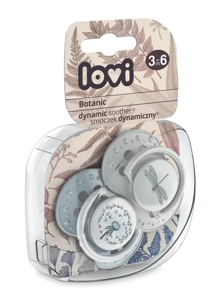 Lovi Dynamic Silikon Schnuller 3-6m 2Stk. 22/870 Botanischer Junge