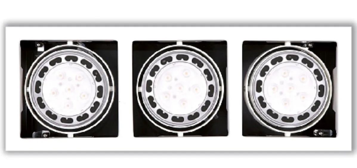 Matrix III 3xGX53 AR111 weiß rechteckige Halogen-Einbauleuchte H0061 Maxlight