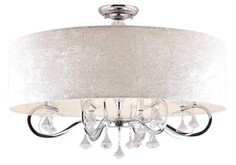 Plafond Amsterdam groß 8xE14 rund Ecru Kristalle C0059 Maxlight