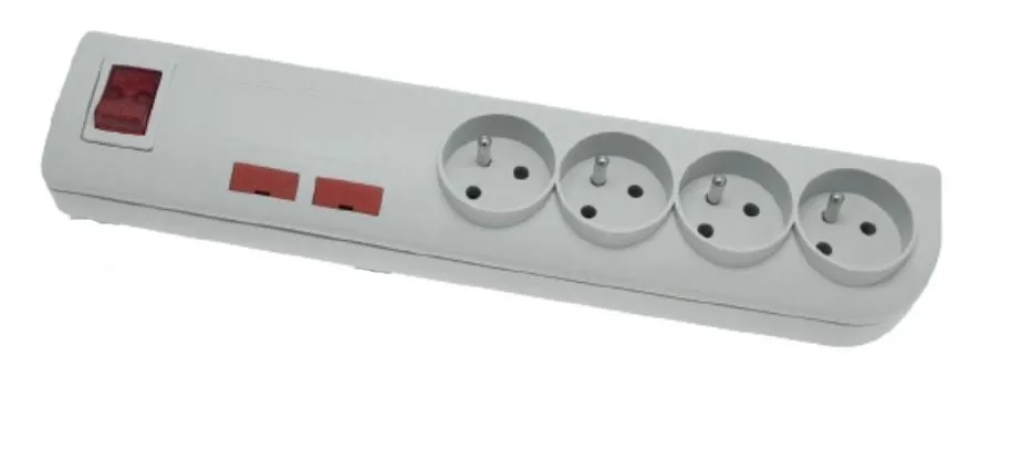 Przedłużacz bębnowy z zabezpieczeniem termicznym, 4-krotny metalowy stojak, z uziemieniem 30m