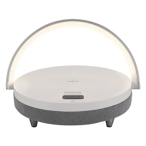 SATURN LED WHITE SPEAKER Schreibtischlampe 10W 4000K 150lm weiß mit Bluetooth Lautsprecher STRUHM