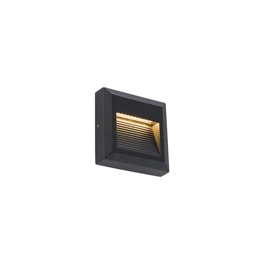 SIDEWALK SQUARE LED 1.6W 3000K 61lm IP54 Treppenhaus Wandleuchte schwarz Nowodvorski 8148