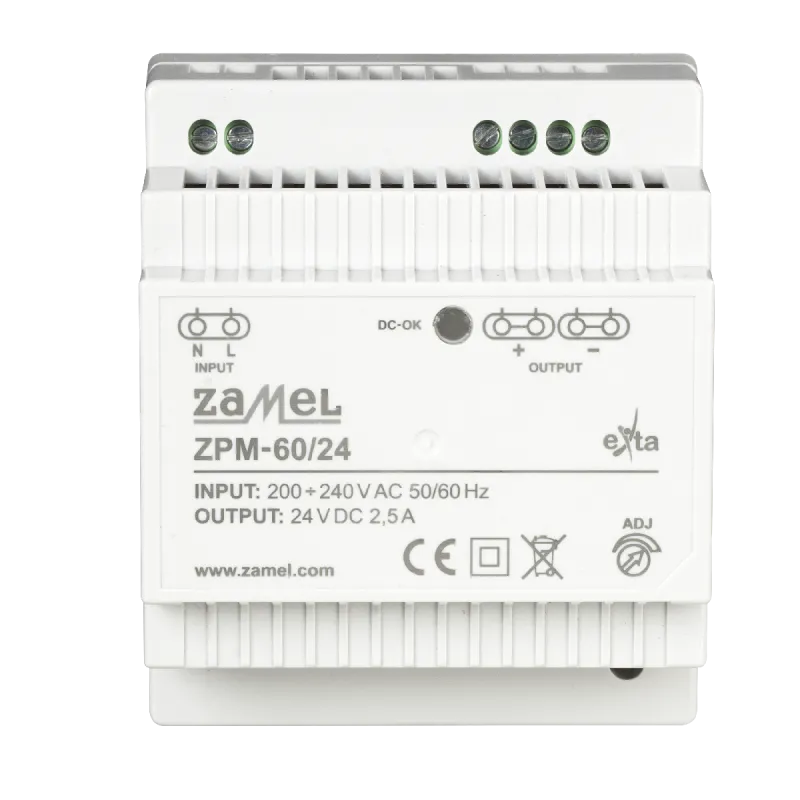 Schaltnetzteil 24V DC, 60W, TH-35 Zamel ZPM-60/24