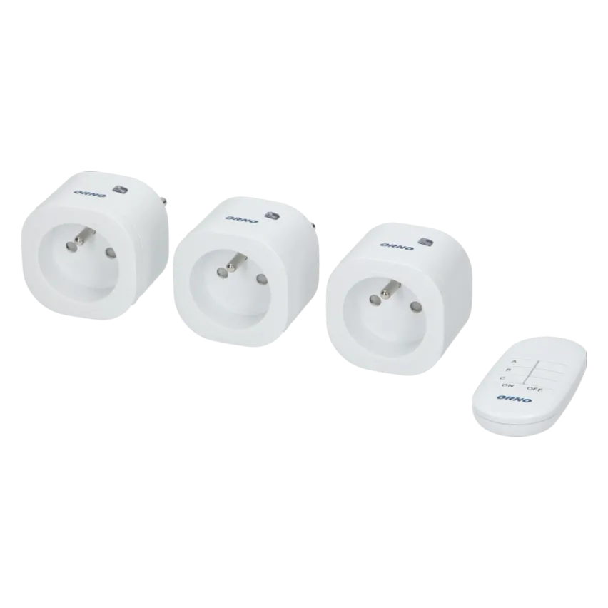Set von drahtlosen Mini-Steckdosen mit Fernbedienung (3+1) Orno OR-GB-438