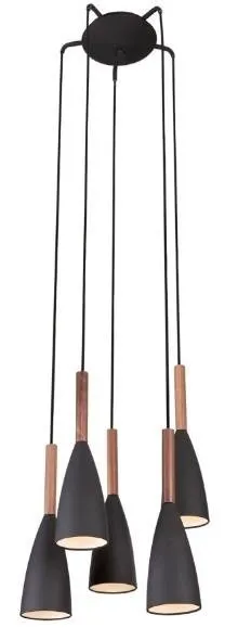 Soft-Pendelleuchte 5xE27 schwarz P0148 Maxlight