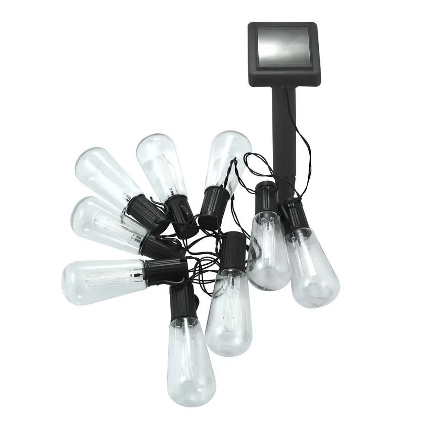 Solar Garten Girlande 10xLED EDISON 3000K 3.8m IP44 Polux