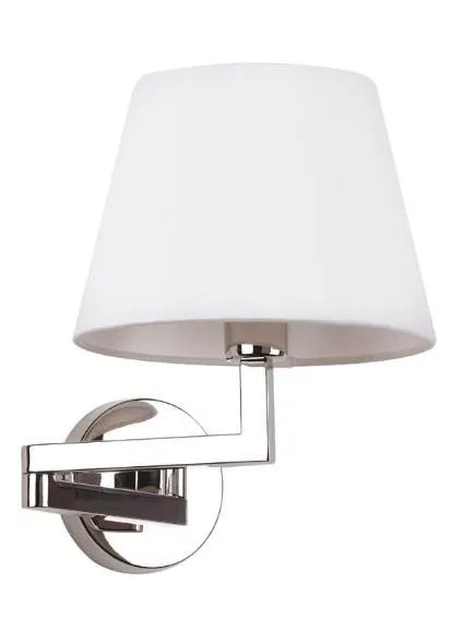 Swing E14 verstellbare Wandleuchte weißer Lampenschirm chrom W0119 Maxlight