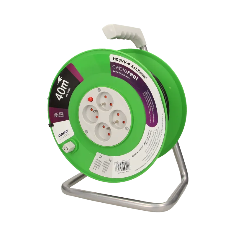 Verlängerungskabel, 4 Steckdosen 2P+Z, Polyvinyl H05VV-F 3x1.5mm2 - 40m Orno