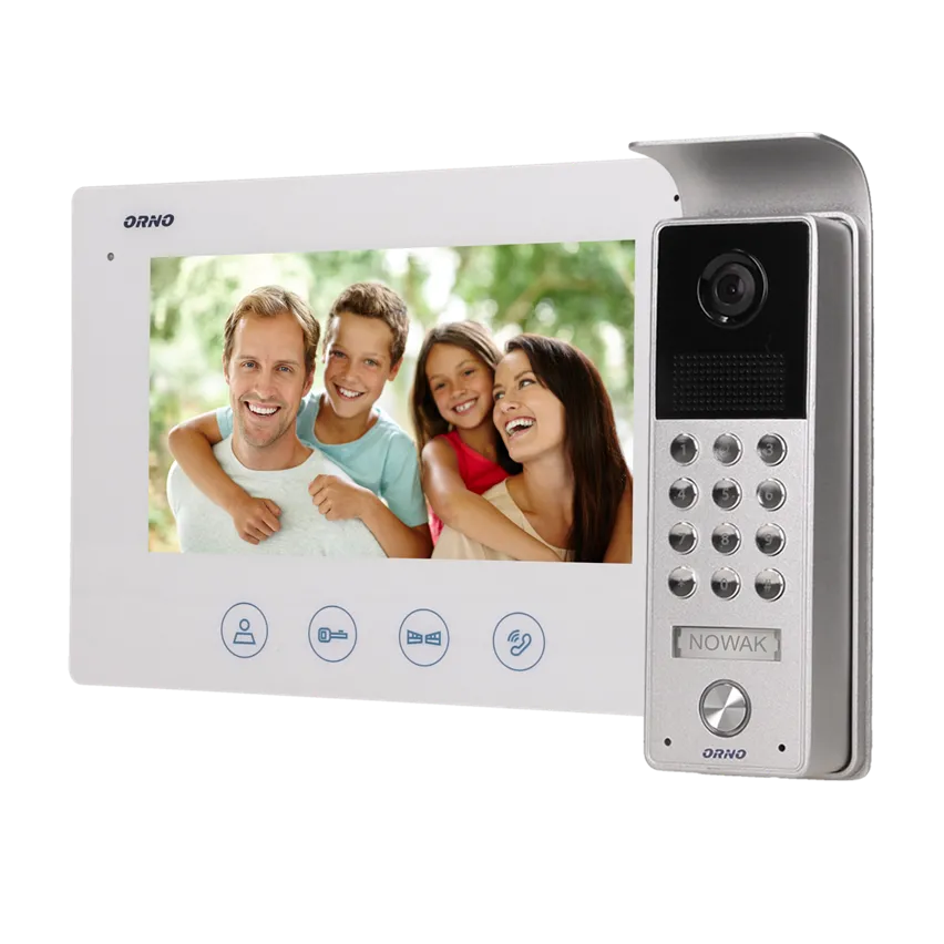 Videotürsprechanlage-Set LCD 7" chiffriert Aufputzmontage weiß CERES OR-VID-ME-1056/W Orno