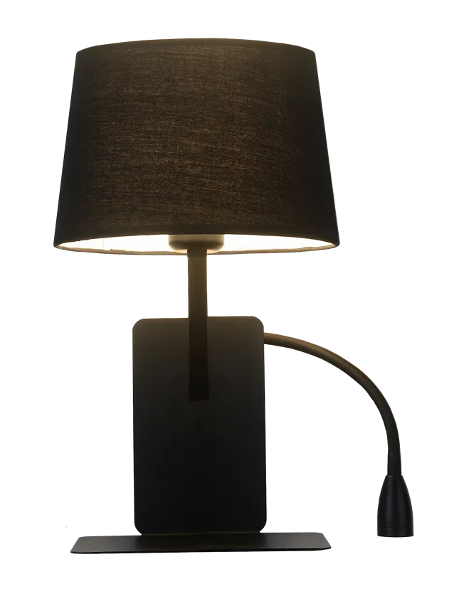 Wandleuchte Dakota links E27 schwarz