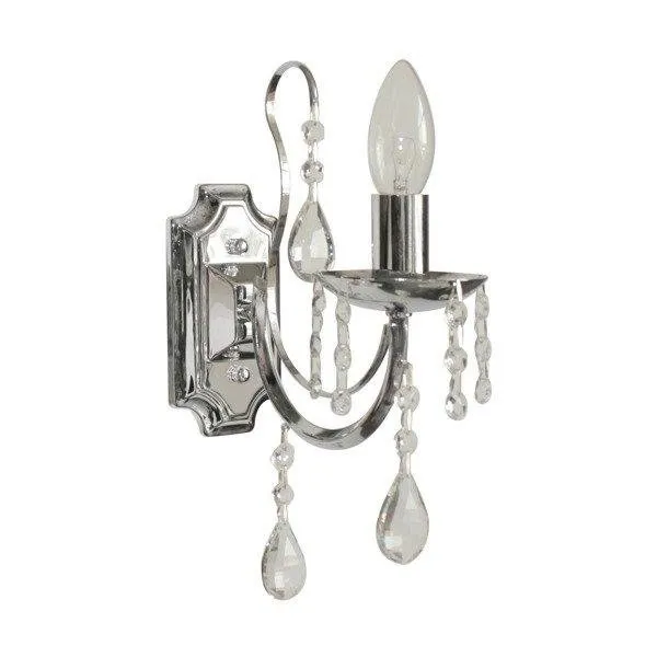 Wandleuchte Glamourlampe Silber Kristall 1xE14 Zuma Line Albi Wall P17194-1W