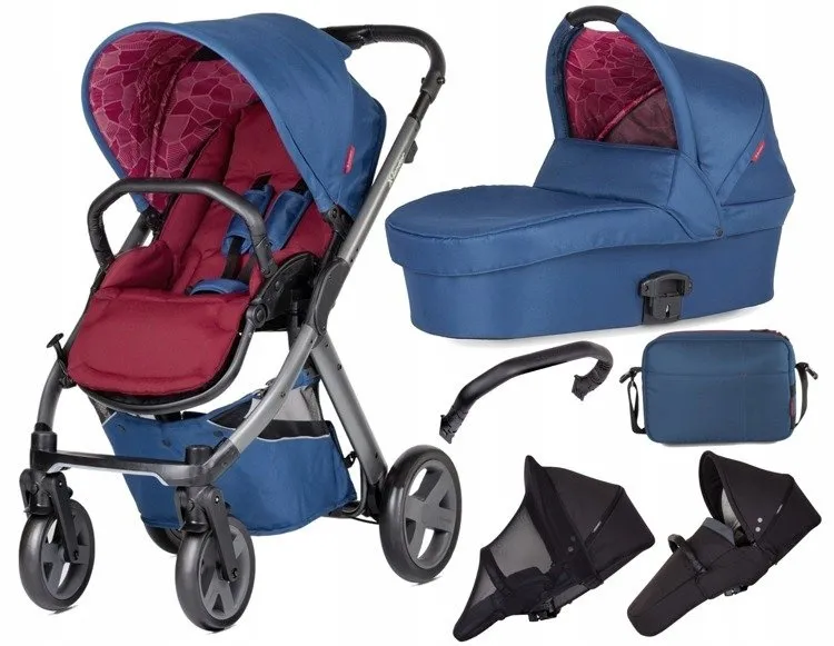 X-Lander X-Pulse Kinderwagen Aufblasbare Räder Berry Red