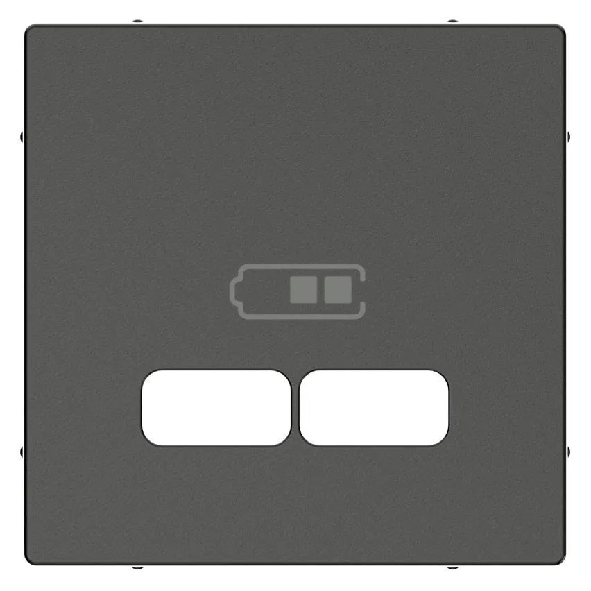 Zentralsteckdose der USB-Ladebuchse Anthrazit System M Schneider Merten MTN4367-0414