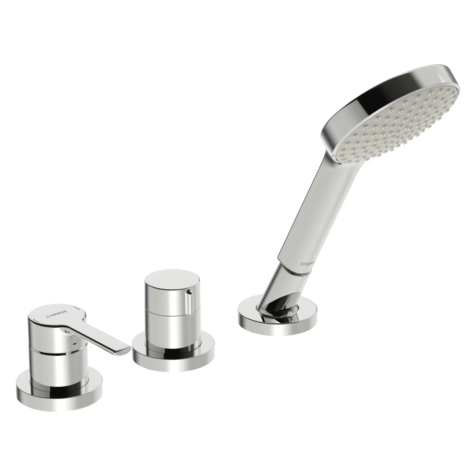 Einhebelmischer Fertigmontageset für Wanne/Brause RONDA 0341 Rosette rund 3-strahlig 72 mm Chrom