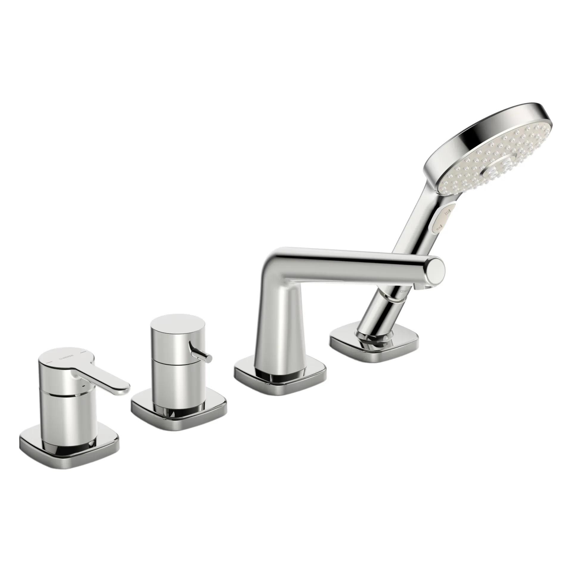 Einhebelmischer Fertigmontageset für Wanne/Brause DESIGNO Style 5312 Rosette soft edge 3-strahlig