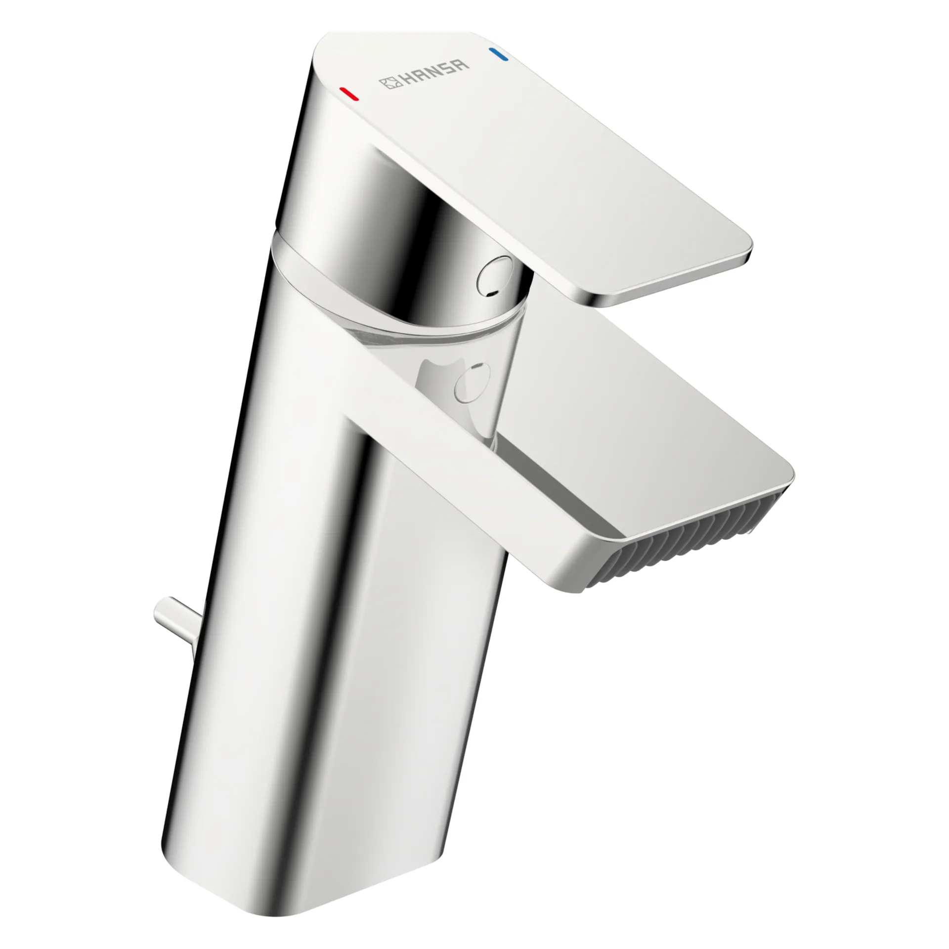 Einhand-Waschtischarmatur mit Zugstange „Stela“ Ausladung 113 mm in Chrom