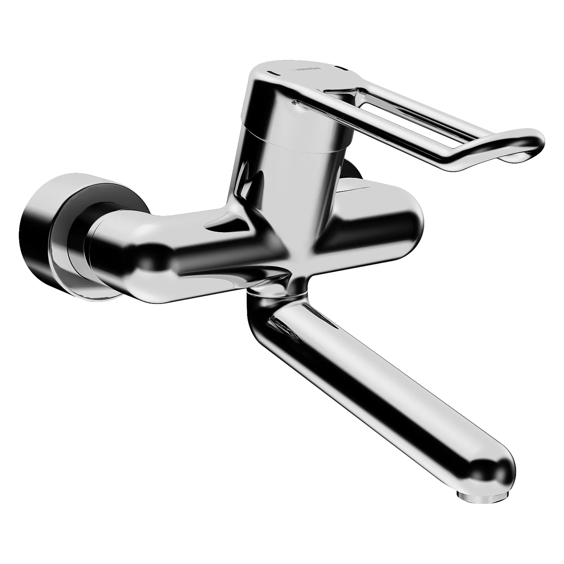 Einhand-Waschtischarmatur Bedienungshebel lang „Medipro“ Ausladung 246 mm in Chrom