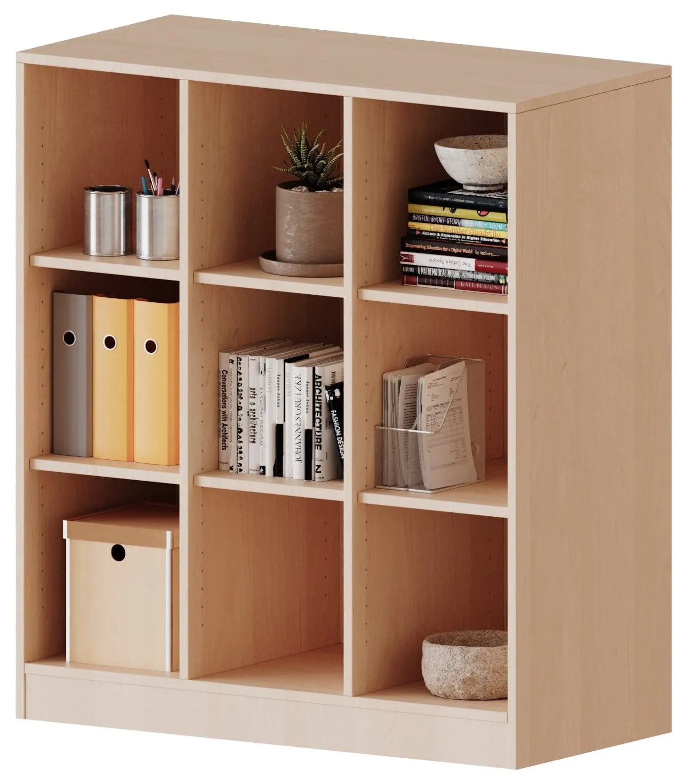 Regal dreireihig mit 9 offenen Fächern, B/H 104,5 x 118 cm - EVO180 Serie